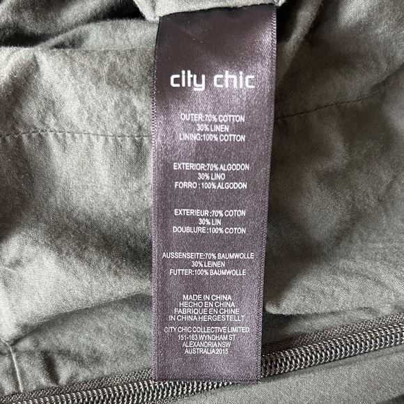 City Chic Olive 🫒 Green Jumpsuit size XS 14 cotton and linen blend - Picture 10 of 10